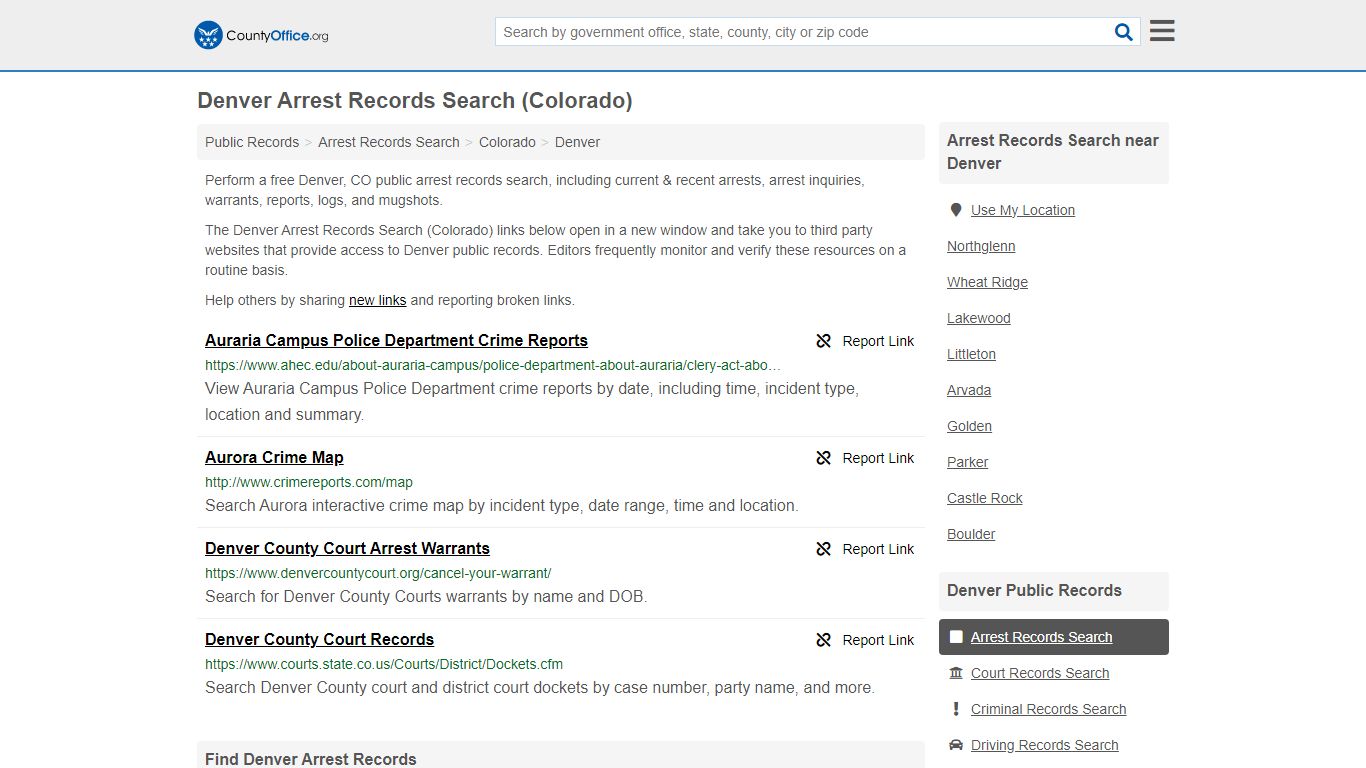 Arrest Records Search - Denver, CO (Arrests & Mugshots) - County Office