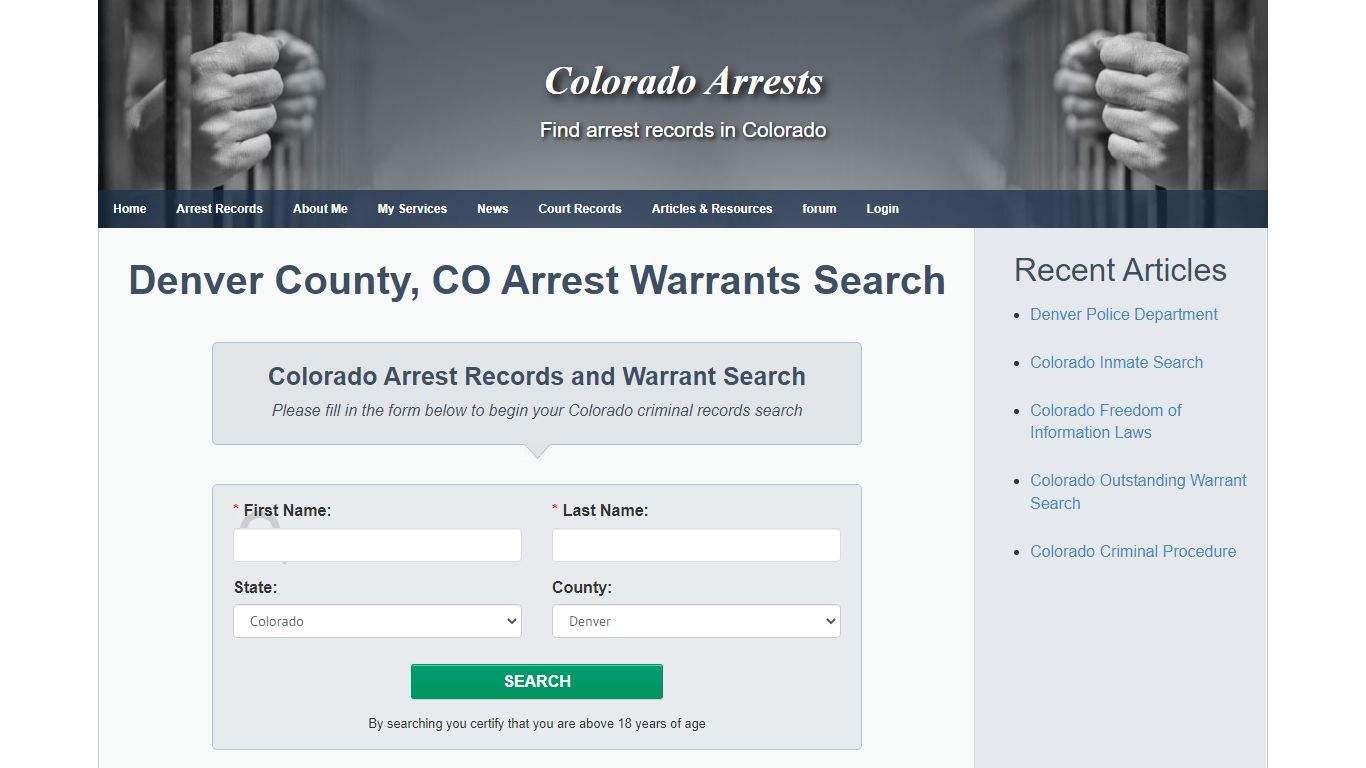 Denver County, CO Arrest Warrants Search - Colorado Arrests